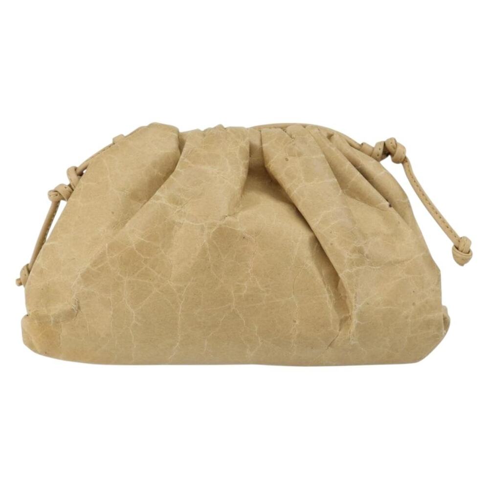 Bottega Veneta Leather The Pouch Shoulder Bag Beige